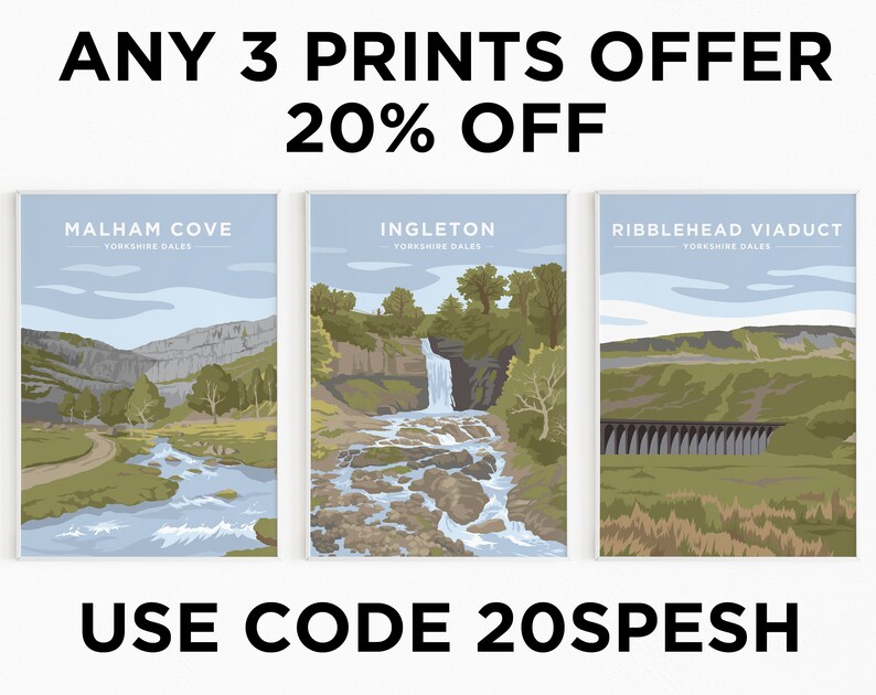 Ingleton Waterfalls Sunset, Yorkshire Dales - Print Poster - Etsy