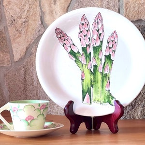 Clarice Cliff &quot;Day by Day&quot; Plate: Delightful Hand-Painted Asparagus Design, 1950’s Royal Staffordshire Vintage Ceramics Made in England