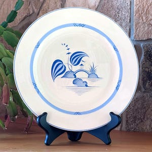 Clarice Cliff Plate Islands Pattern: Original Bizarre Ware, Azure Blue Art Deco Period Ceramics, Hand Painted 1936 England Rare Vintage Find