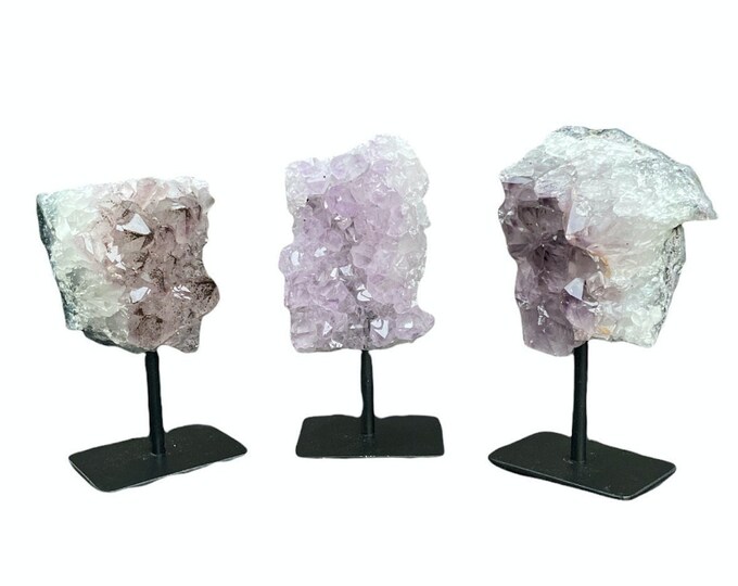 Amethyst Cluster on Metal Stand