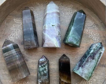 Fluorite Crystal Tower, Crystal Tower, Fluorite, Fluorite Crystal, Crystal Point, Crystal Wand, Metaphysical,Crystal Healing,Healing Crystal