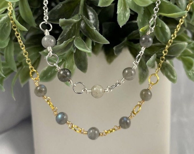 Labradorite Crystal Bead Necklace