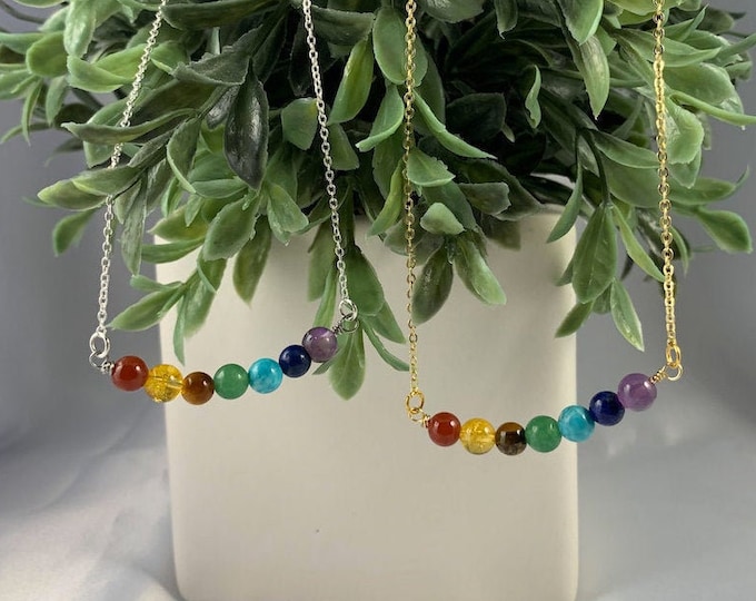 Rainbow Chakra Stone Necklace