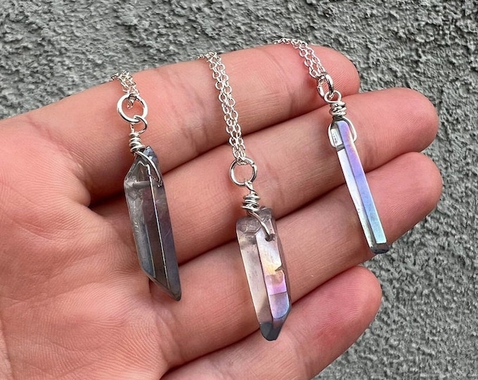 Angel Aura Quartz Adjustable Necklace