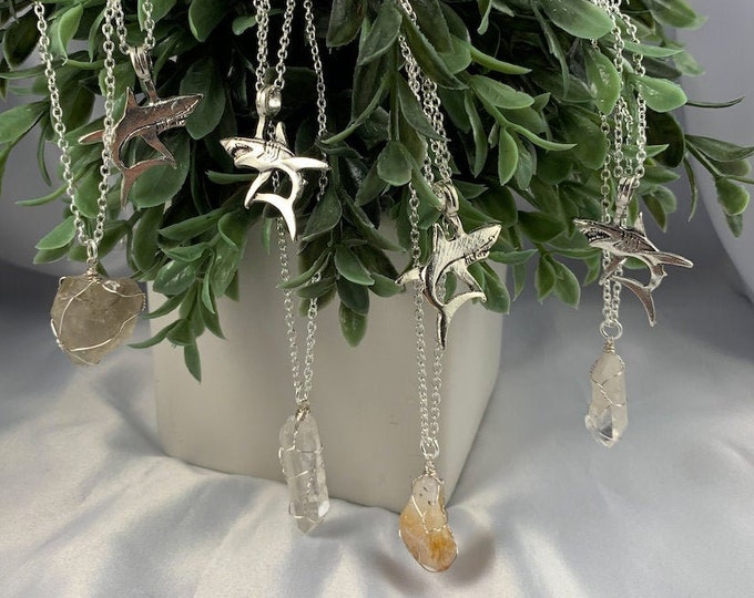 Shark & Crystal Multi-Strand Necklace