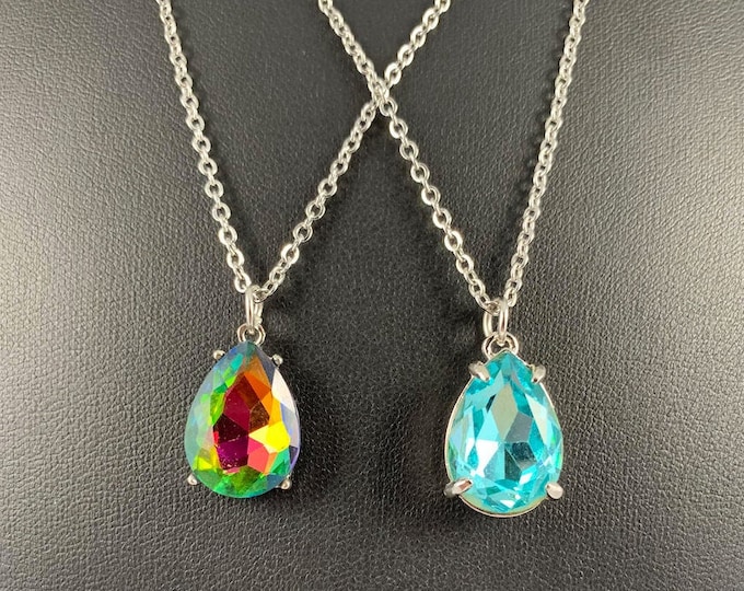 Blue & Multi-Colored Crystal Necklace