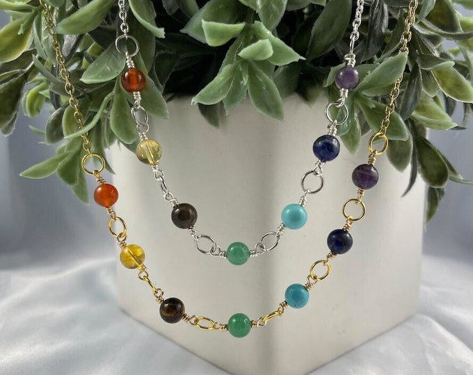 Rainbow Crystal Bead Necklace