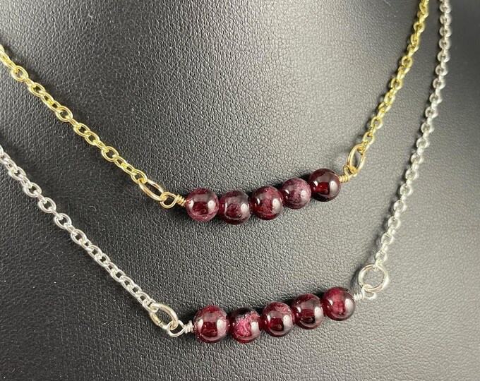 Red Garnet Crystal Necklace