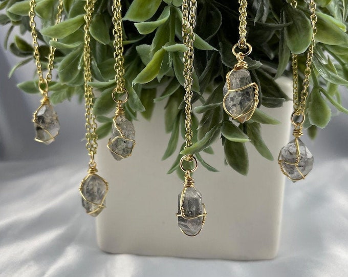 Herkimer Diamond Quartz Crystal Necklace