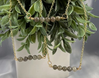 Labradorite Crystal Necklace, Gold Necklace, Crystal Necklace, Crystal Jewelry, Labradorite, Labradorite Crystal, Crystal Healing, Necklace