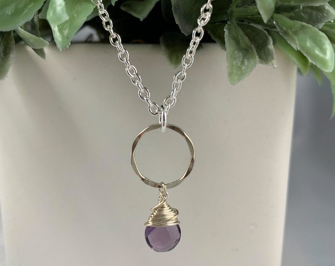 Faceted Amethyst Crystal Necklace