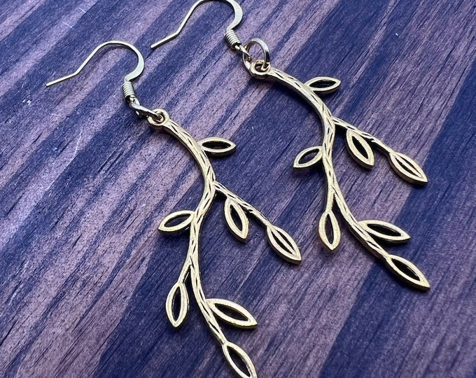 Leafy Branch Dangle Earrings