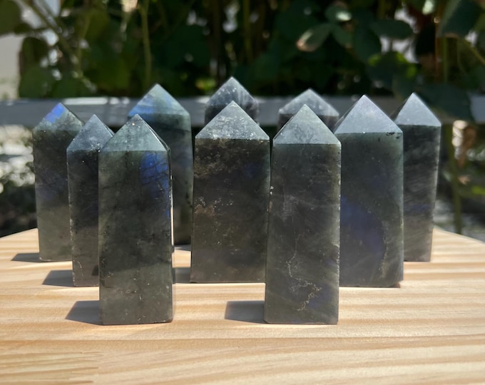 Blue Flash Labradorite Crystal Tower