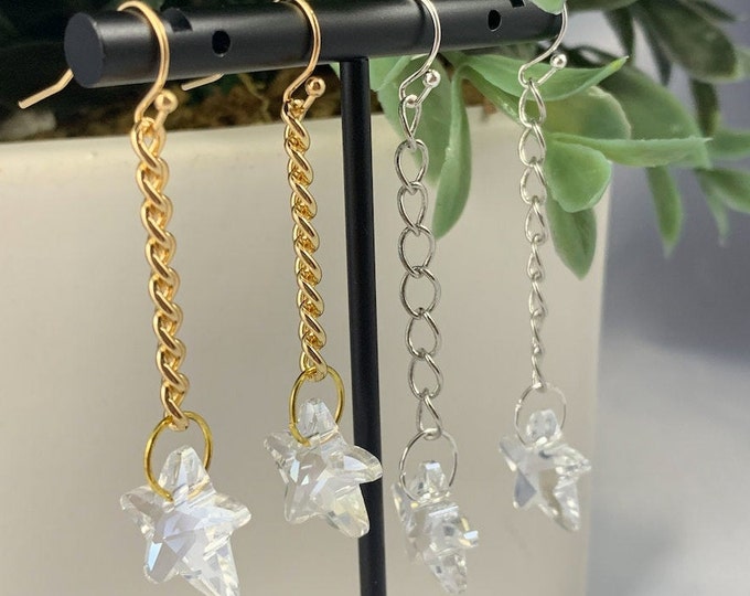 Iridescent Star Dangle Earrings