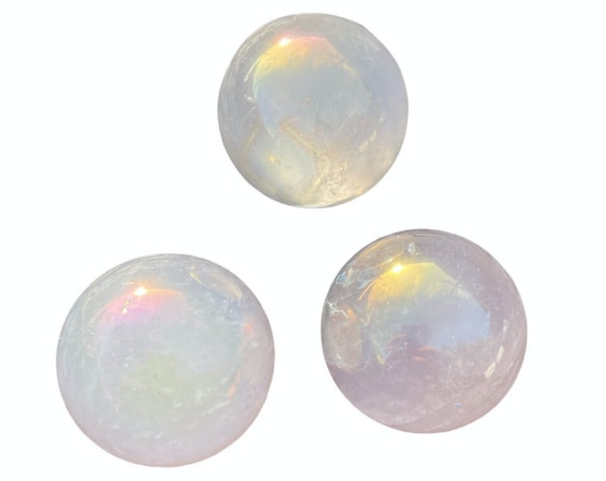 Rose Quartz Angel Aura Titanium Sphere