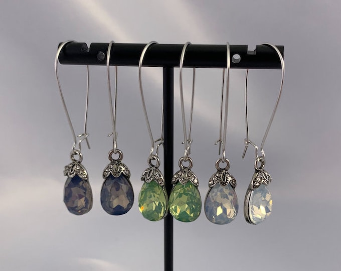 Teardrop Crystal Dangle Earrings