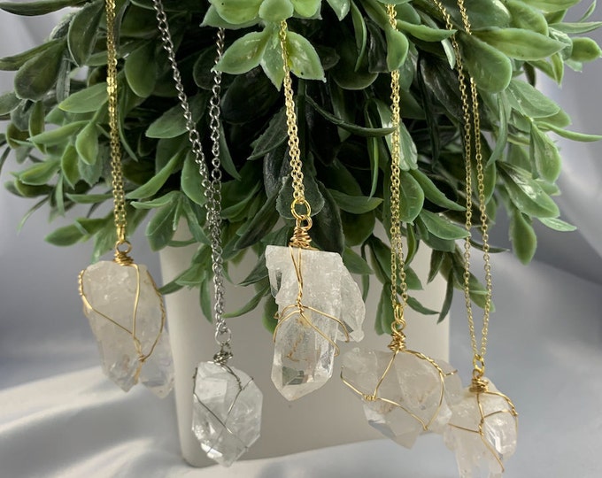 Clear Crystal Quartz Necklace