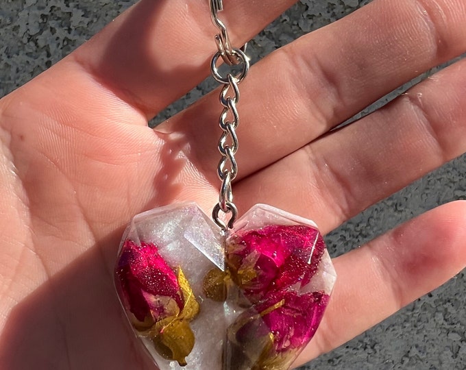 Rose Resin Keychain / Purse Charm