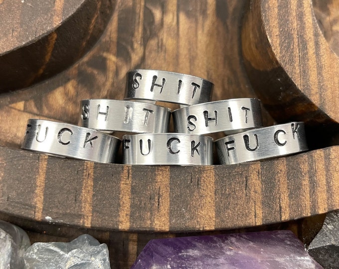 Swear Word Adjustable Silver Ring