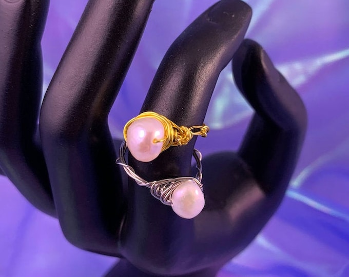 Freshwater Pearl Wire-Wrapped Ring