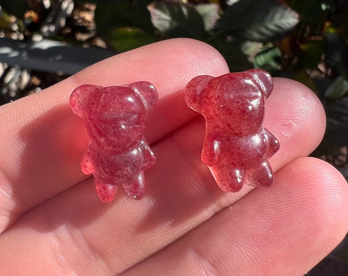 Strawberry Quartz Mini Bear Crystal