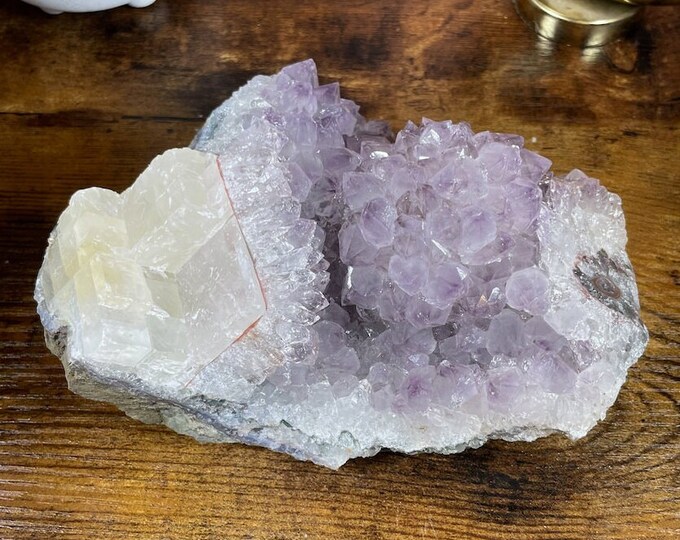 3.22 lbs Amethyst and Calcite Crystal