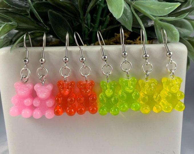 Assorted Color Gummy Bear Earrings