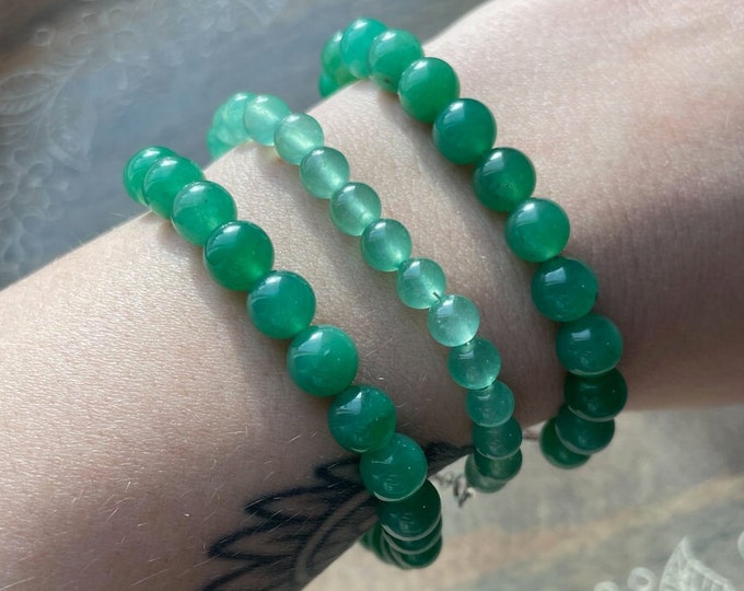 Green Aventurine Sterling Silver Bracelet