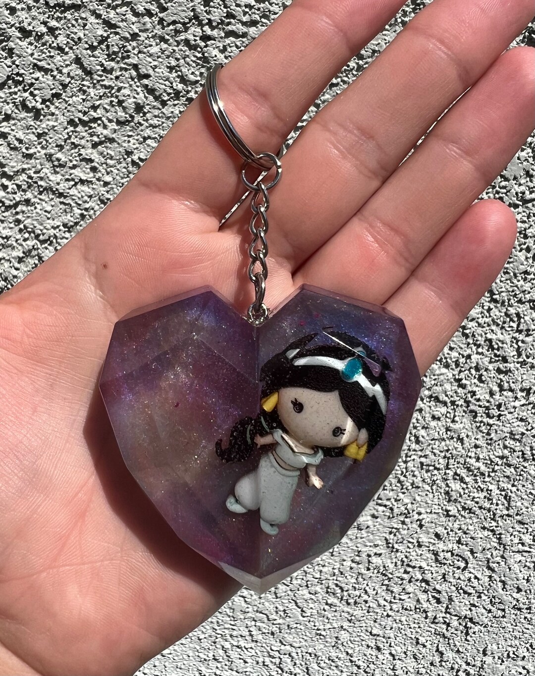 Jasmine From Aladdin Resin Keychain Purse Charm Disney Etsy