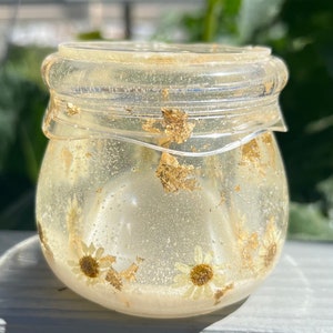 Flowers & Gold Foil Resin Stash Jar, Stash Jar, Handmade Jar, Decorative Jar, Resin, Resin Art, Pothead Gift, Smoker Gift, Handmade Gift