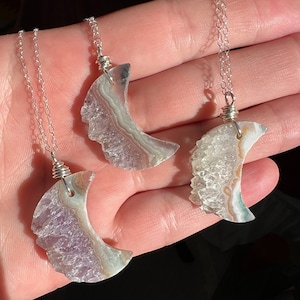 Amethyst Moon Sterling Silver Necklace, Sterling Silver, Sterling Silver Necklace, Dainty Necklace, Layering Necklace,Handmade,Amethyst,Moon