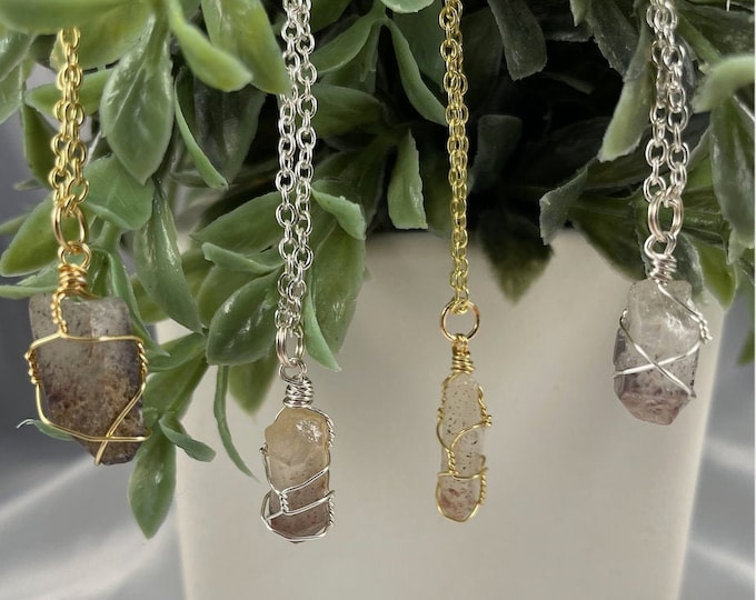 Fire Quartz Lepidocrocite Crystal Necklace