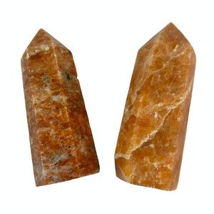 Oranger Calcit Turm, Kristallturm, Kristallstab, Kristallspitze, Calcit, Metaphysical, Heilkristall, Orange Calcit, Kristalle unter 20
