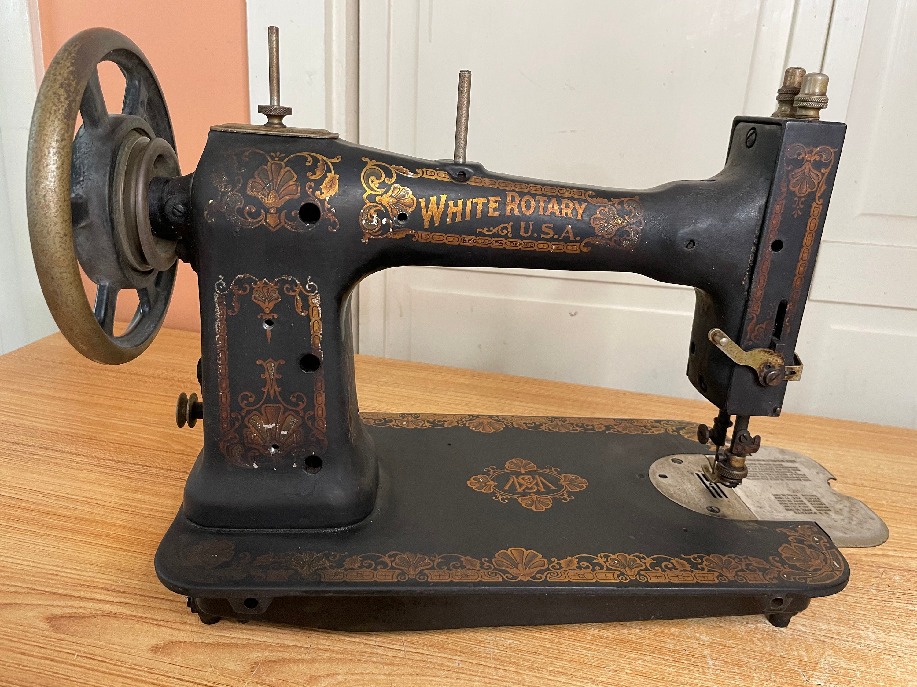 Antique White Sewing Machine Head | Etsy
