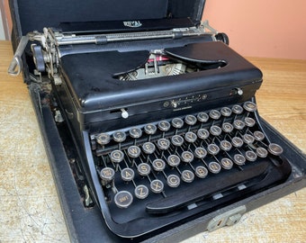 1938 Royal 0 Model Working Vintage Portable Typewriter w New Ink & Case