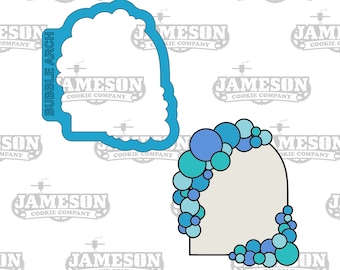 Bubble Balloon Arch Plaque #2 Cookie Cutter - Arch Shape Plaques for Birthday and other Themes