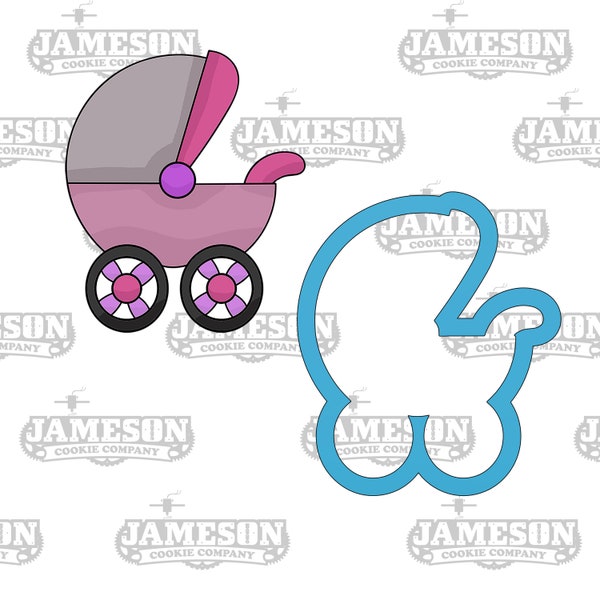 Baby Carriage Cookie Cutter - Baby Shower - Baby Stroller - Baby Cart