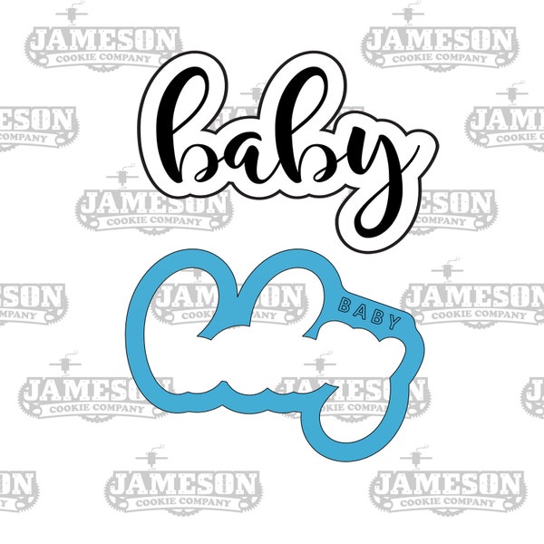 Baby Hand Lettered Cookie Cutter - Fondant Cutter - Clay Cutter