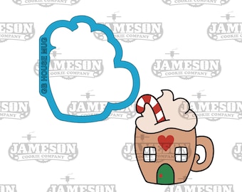 Gingerbread House Cocoa Mug Cookie Cutter - Winter, Christmas Theme