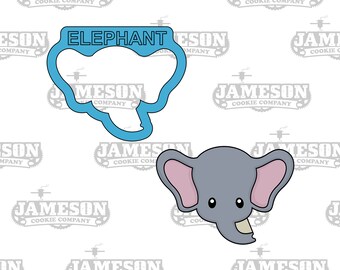 Elephant Cookie Cutter - Animal Face - Animal Head