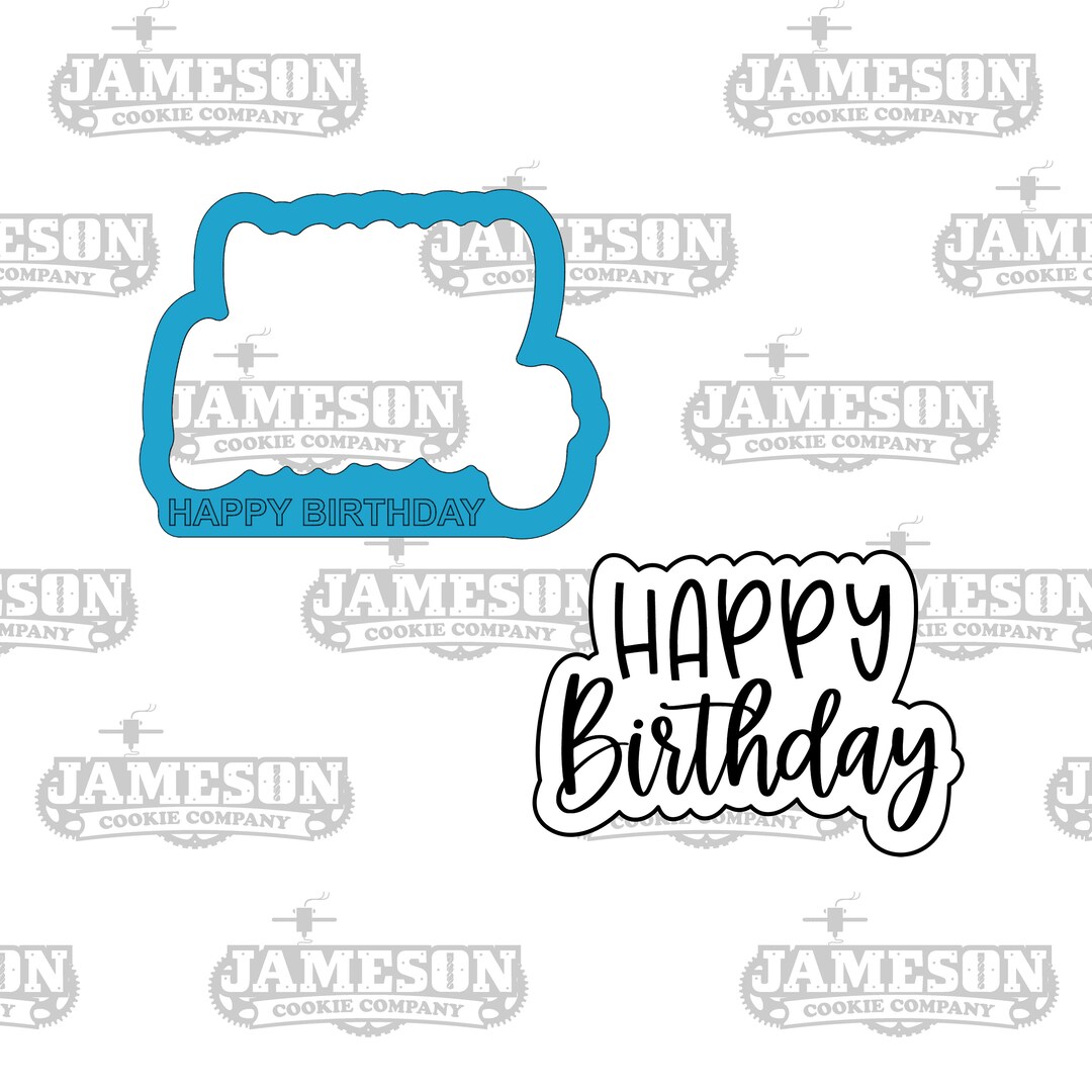 Happy Birthday Plaque #2 Cookie Cutter - Text Outline - Etsy