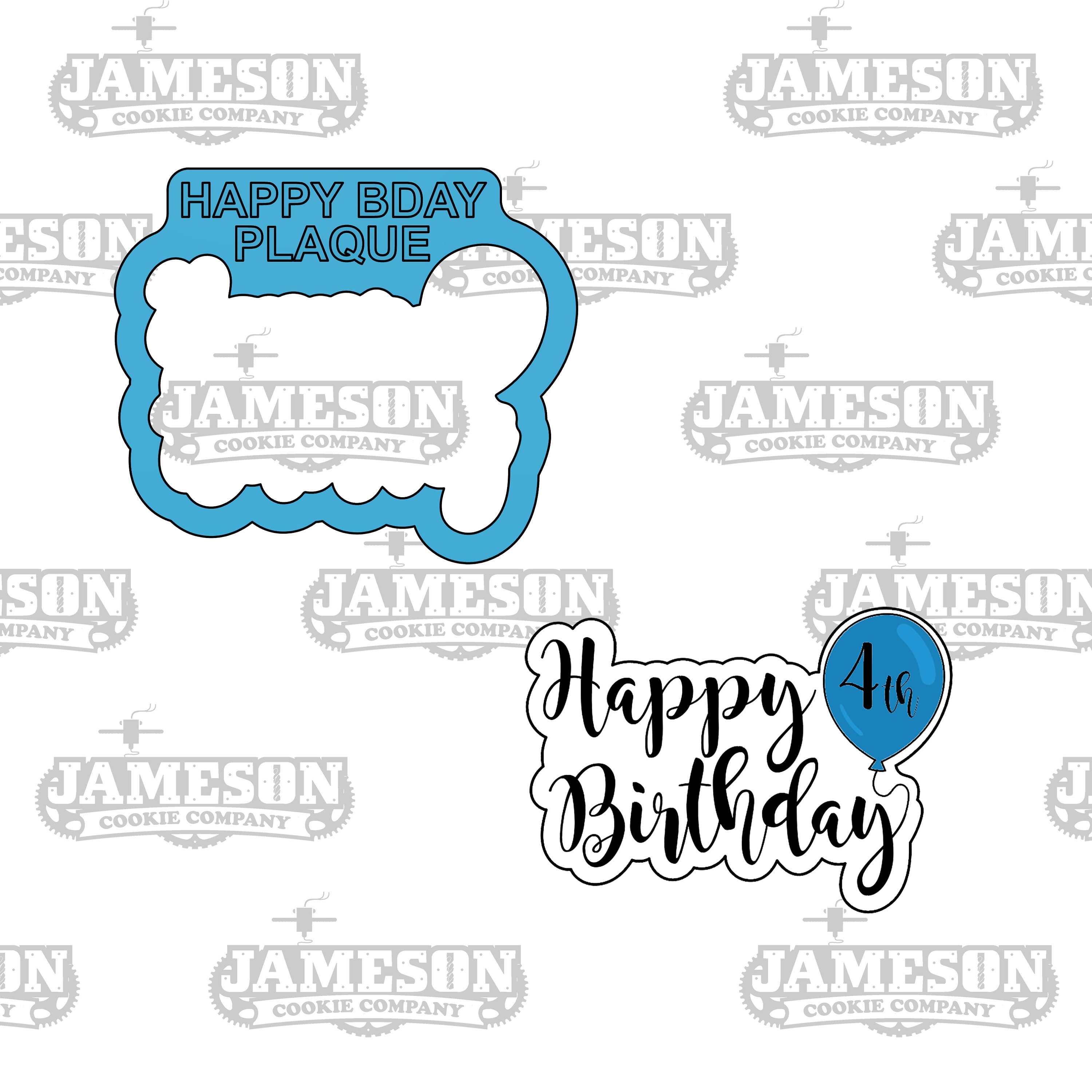 Happy Birthday Plaque With Balloon Cookie Cutter Text - Etsy