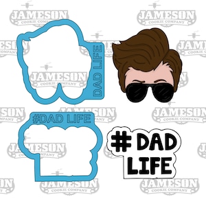 Dad Life Cookie Cutter Set - #Dad Life - Father&#39;s Day Theme