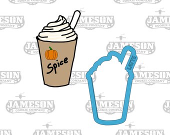 Fall Latte Cookie Cutter - Frappuccino - Pumpkin Spice Latte Cookie Cutter