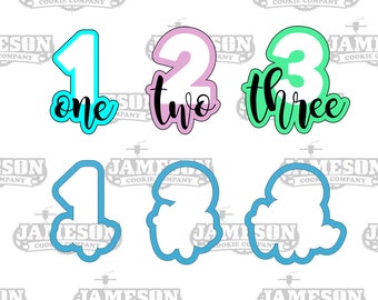 Number Cookie Cutter Set - Birthday Number - Plaque - Number One Two Three - 1 2 3
