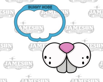 Easter Bunny Nose Cookie Cutter - Stick Cookie - Bunny Face