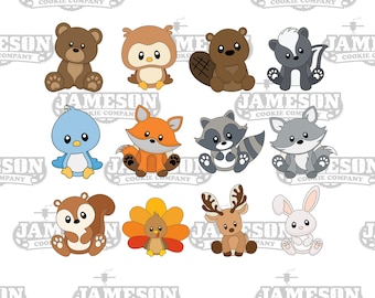 Woodland Sitting Animal Cookie Cutter Set