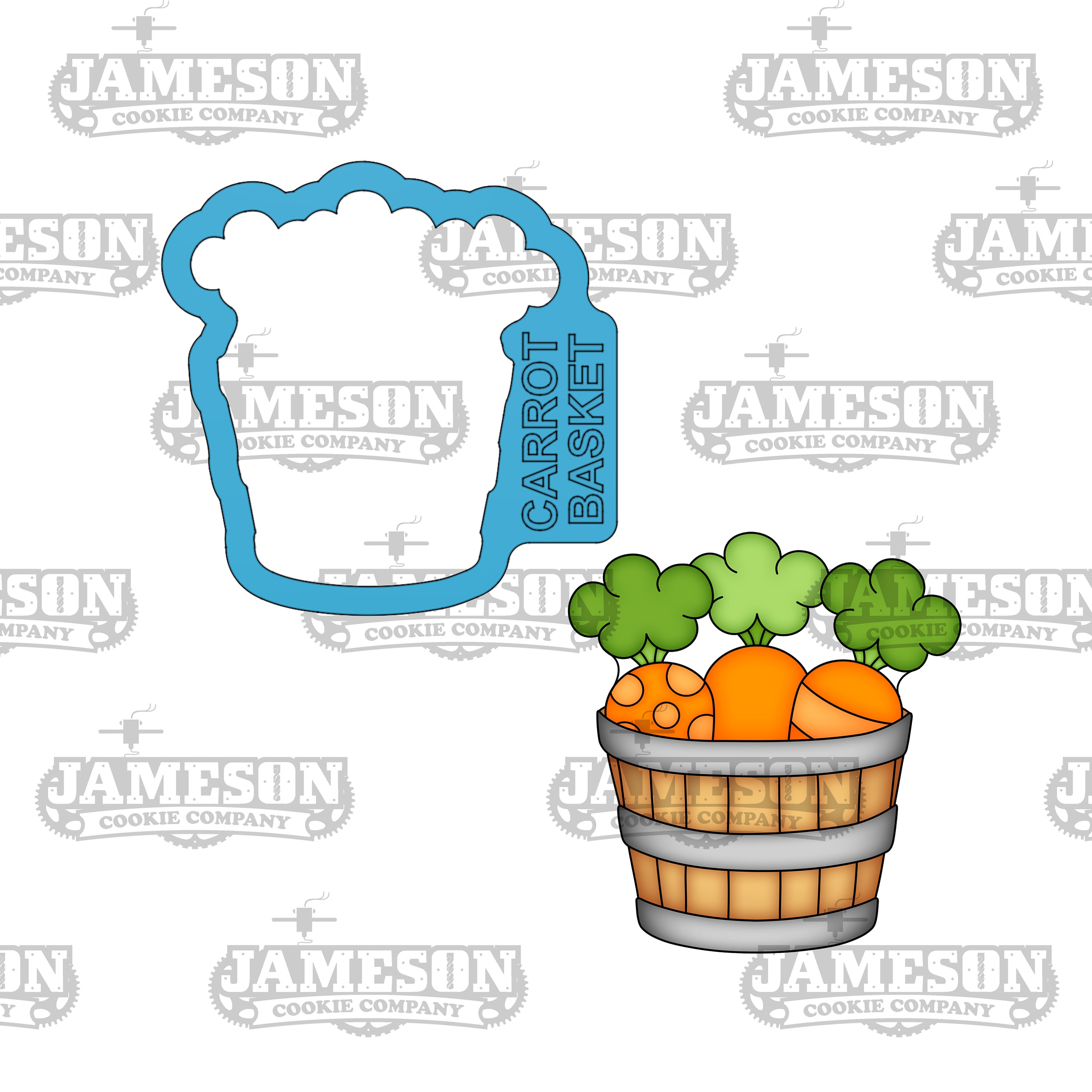 イースターキャロットバスケットクッキーカッター - 樽に入った