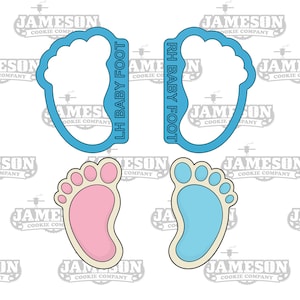 Baby Foot Print Cookie Cutter Set - Left and Right Foot Cutters