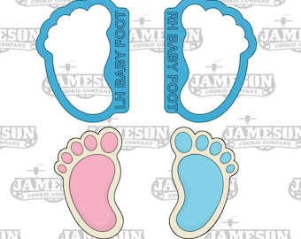 Baby Foot Print Cookie Cutter Set - Left and Right Foot Cutters